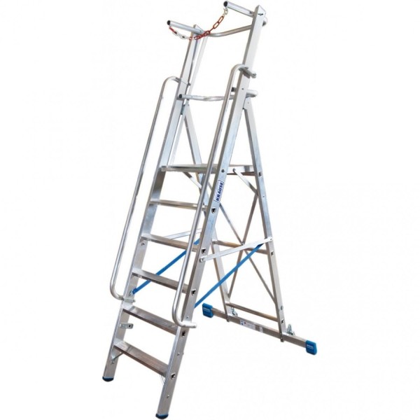 Стремянка с большой площадкой и дугой 6 ступеней KRAUSE STABILO 127501