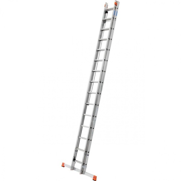 Двухсекционная вытягиваемая тросом лестница 2 х 15 перекладин KRAUSE MONTO ROBILO 129840
