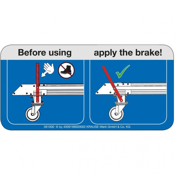 Наклейка Задействуйте центральный тормоз KRAUSE 202321