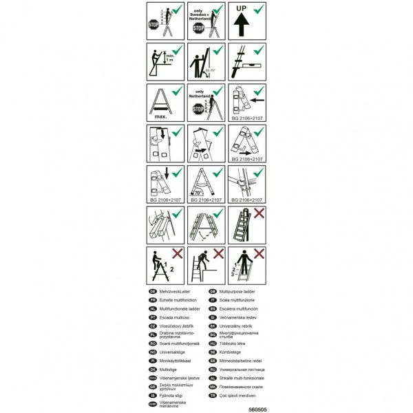 Наклейка Информация о универсальных лестницах KRAUSE 200228