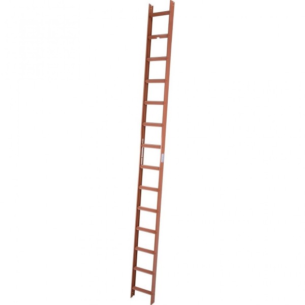 Стационарная лестница KRAUSE для крыши, красная 14 ступеней 804693