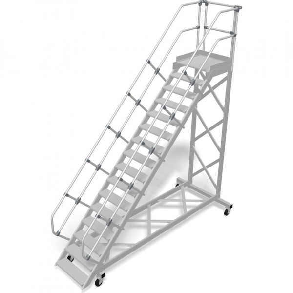 Трап с платформой передвижной KRAUSE 16 ступеней, ширина 1000 мм 60° 829153