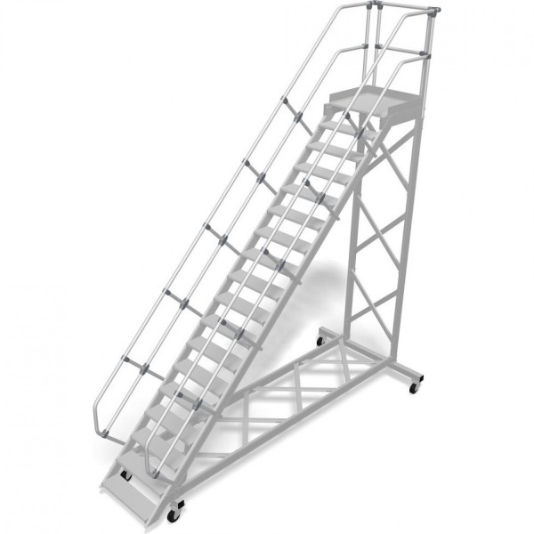 Трап с платформой передвижной KRAUSE 18 ступеней, ширина 1000 мм 60° 829177